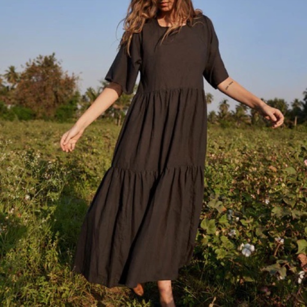 Christy Dawn Theo Dress in Noir Khadi